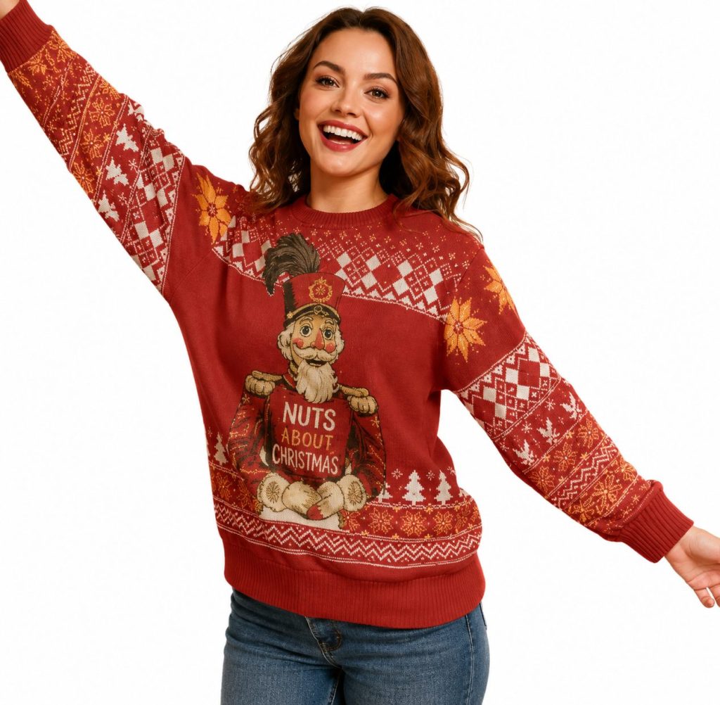 Nutcracker! Magical Christmas Ballet - Festive Knits Collection - Sweater - Red