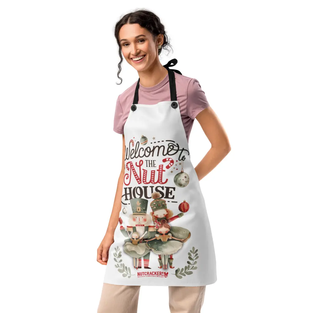 Nutcracker! Magical Christmas Ballet - Nut House Collection Apron – (Mom, Dad & Two Girls Version)