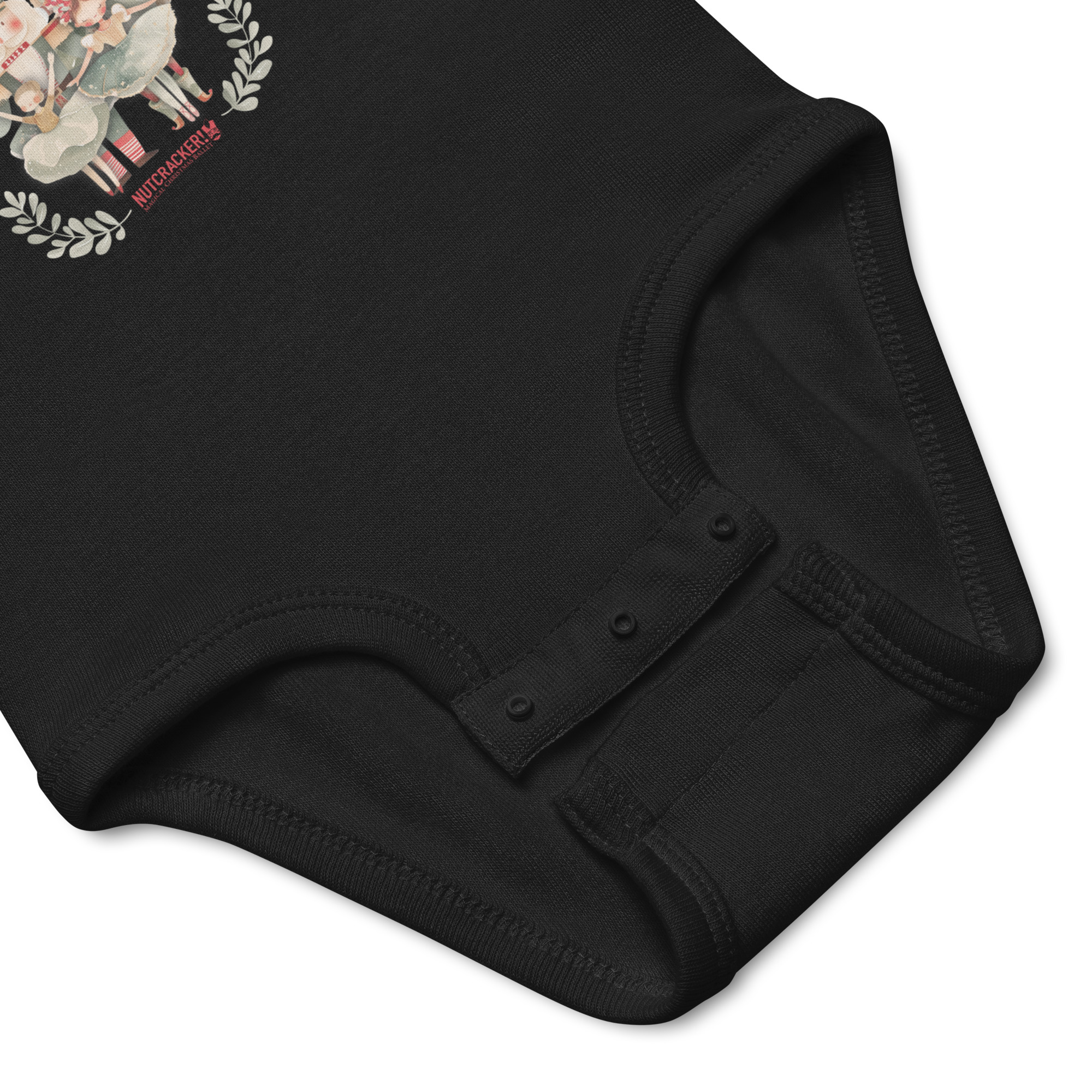 Nutcracker! Magical Christmas Ballet – Nut House Collection - Infant Bodysuit (Black, White) - Image 3