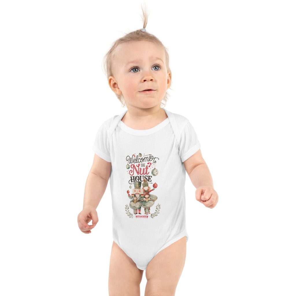 Nutcracker! Magical Christmas Ballet – Nut House Collection - Infant Bodysuit (Black, White)