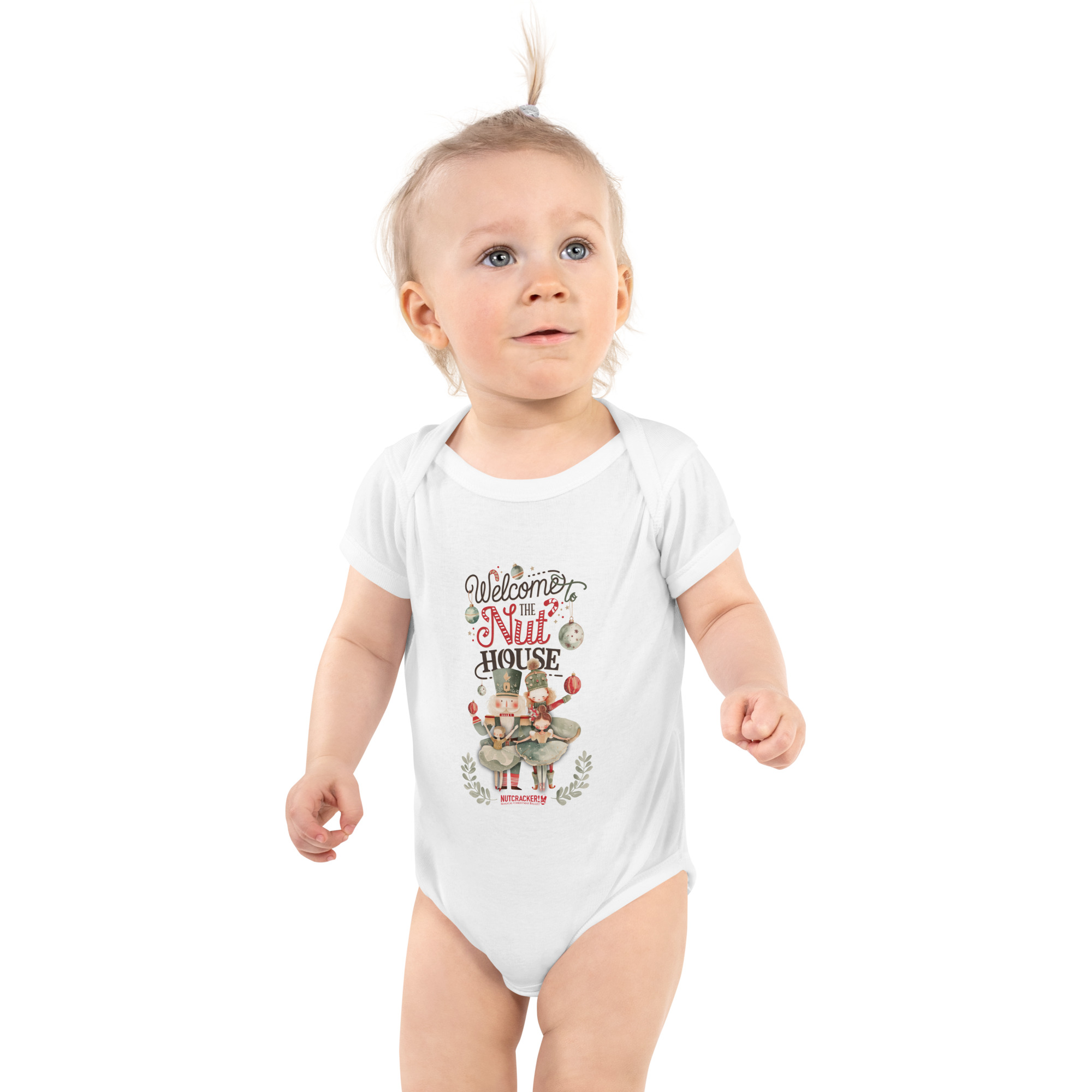 Nutcracker! Magical Christmas Ballet – Nut House Collection - Infant Bodysuit (Black, White)