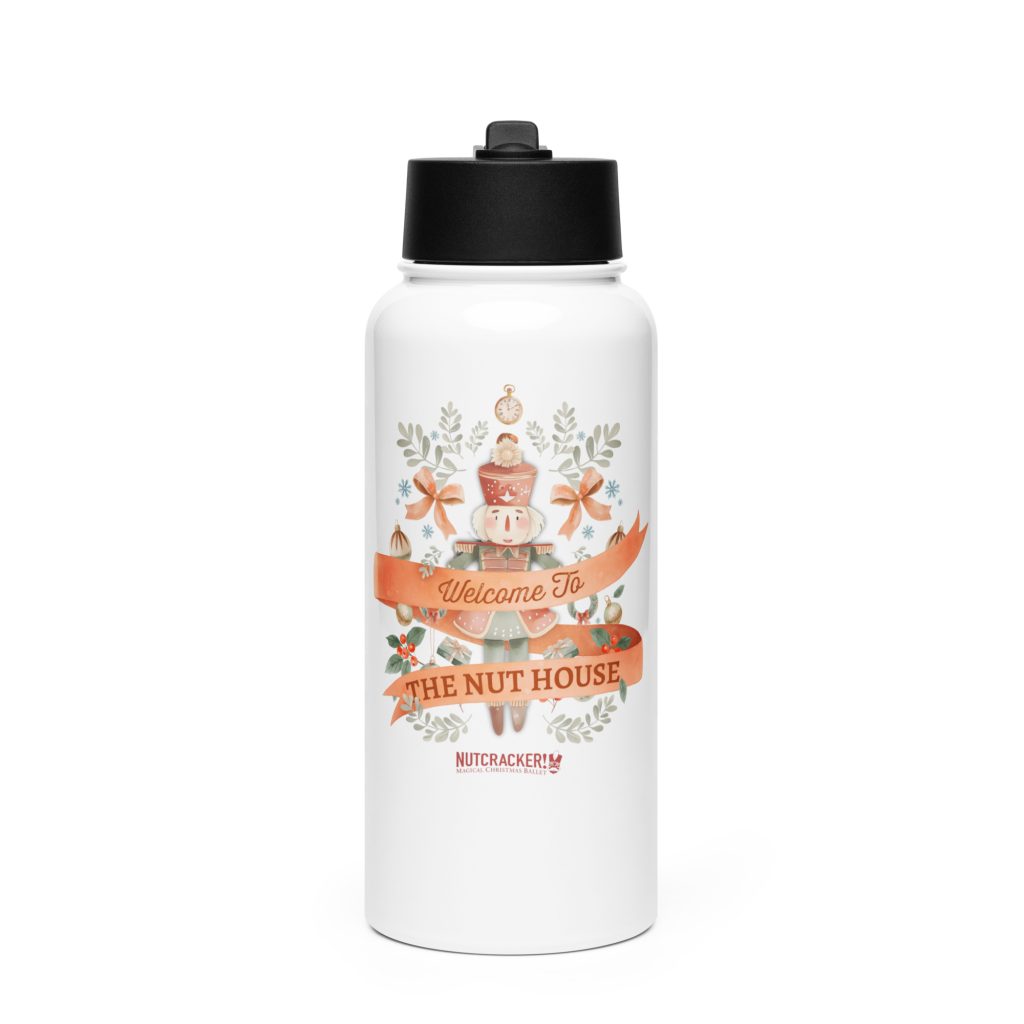 Nutcracker! Magical Christmas Ballet - Nut House Collection - Stainless Steel Water Bottle with a Straw Lid