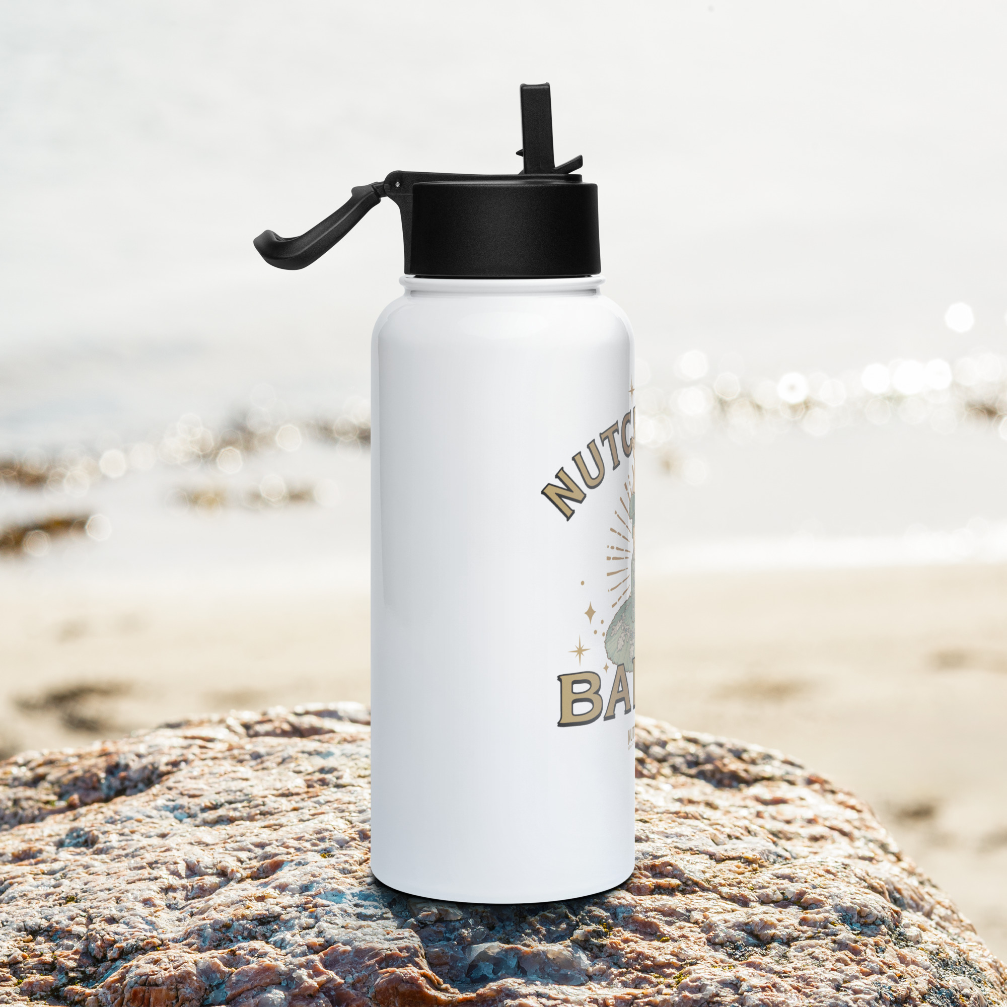 Nutcracker! Magical Christmas Ballet - Art Deco Collection - Stainless Steel Water Bottle with a Straw Lid - Image 7