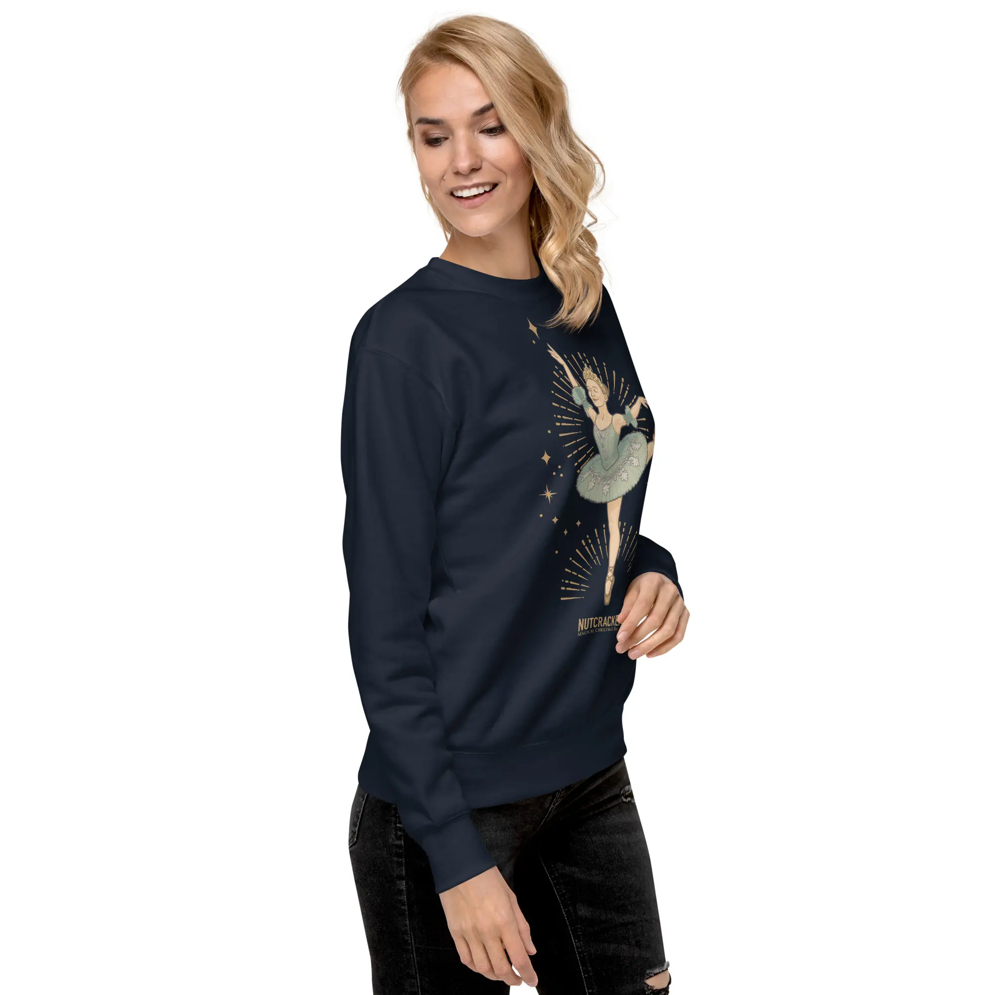 Nutcracker! Magical Christmas Ballet – Art Deco Collection - Unisex Premium Sweatshirt - Image 2