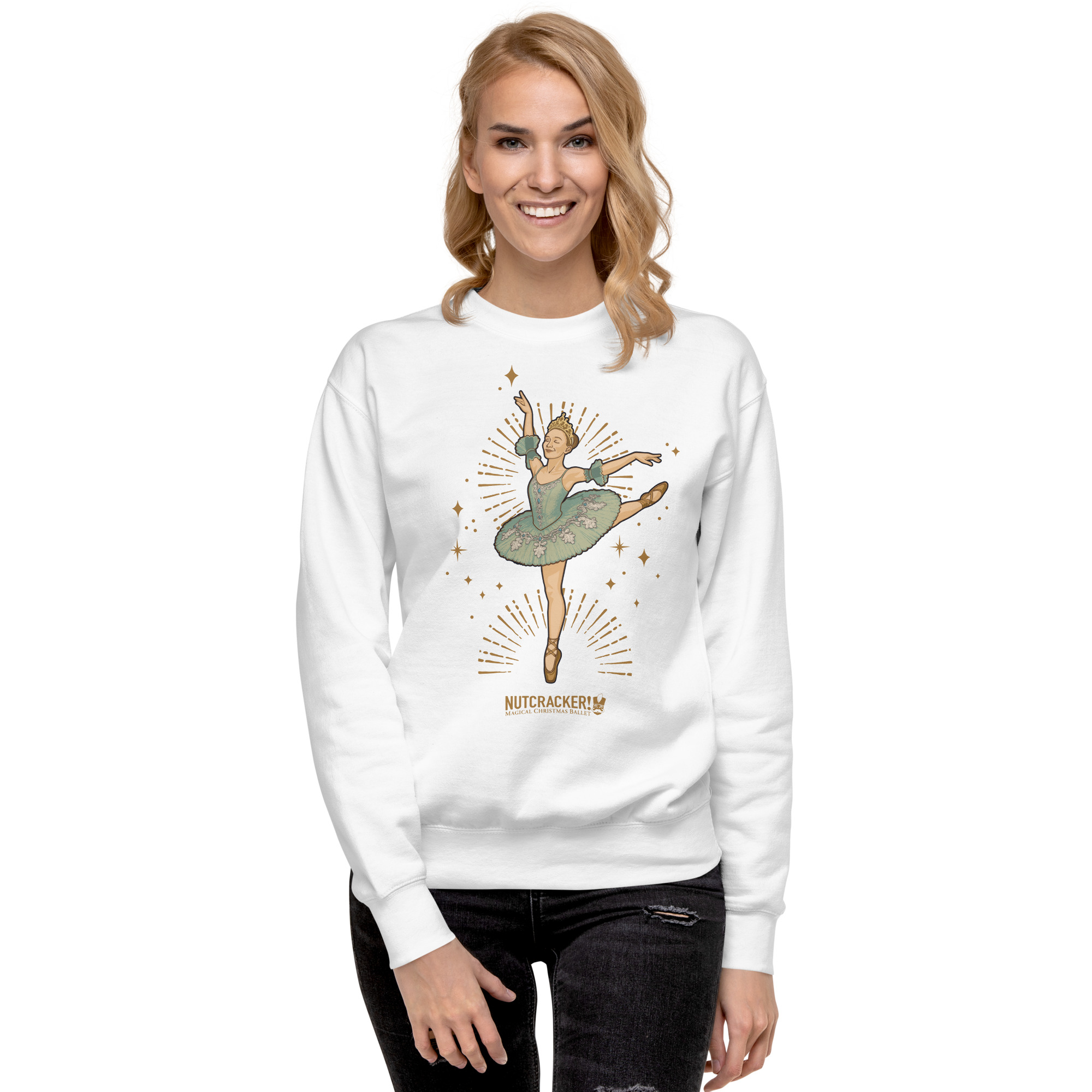 Nutcracker! Magical Christmas Ballet – Art Deco Collection - Unisex Premium Sweatshirt - Image 8