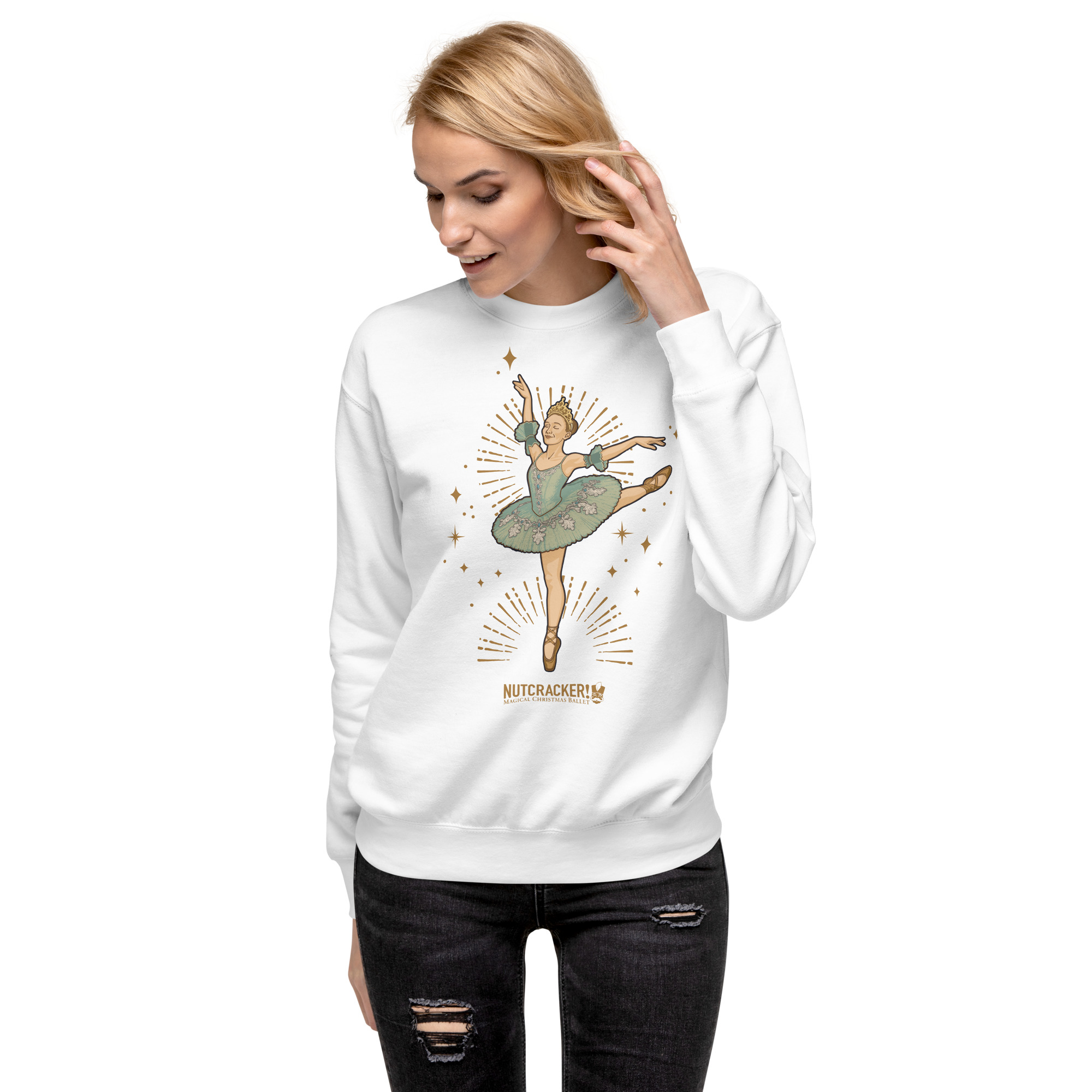 Nutcracker! Magical Christmas Ballet – Art Deco Collection - Unisex Premium Sweatshirt - Image 19