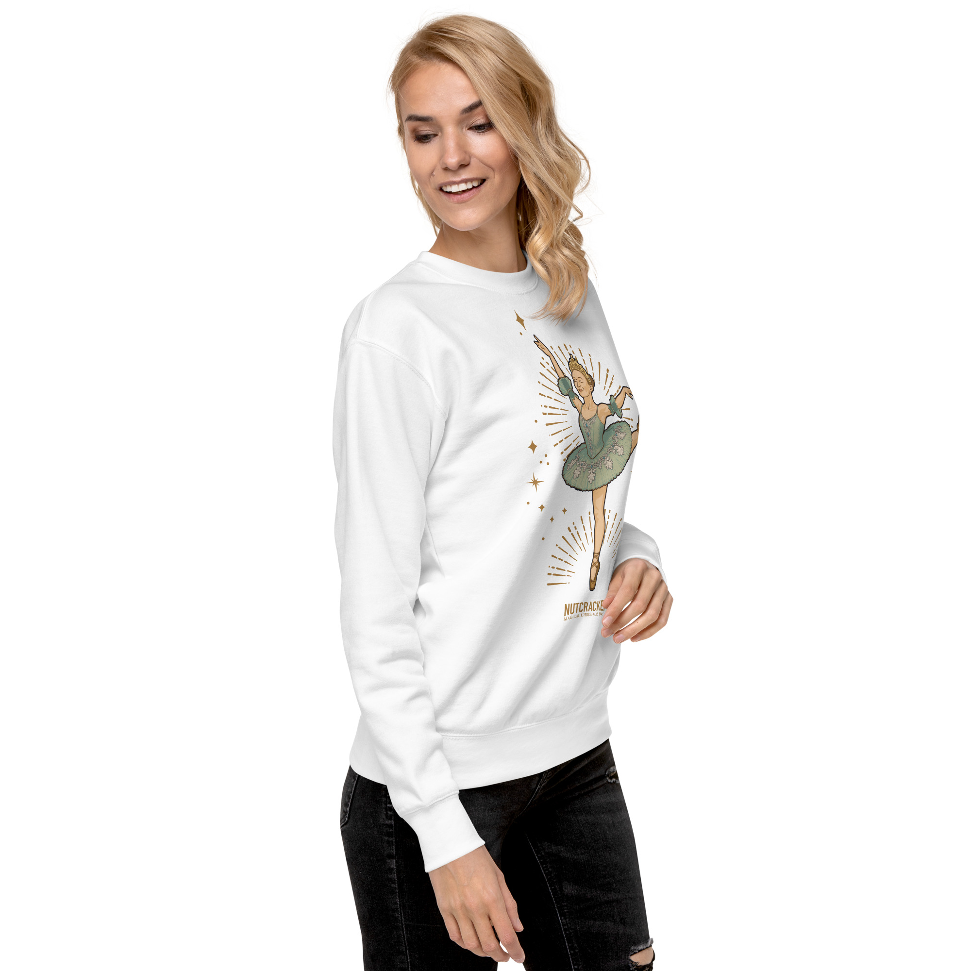 Nutcracker! Magical Christmas Ballet – Art Deco Collection - Unisex Premium Sweatshirt - Image 9