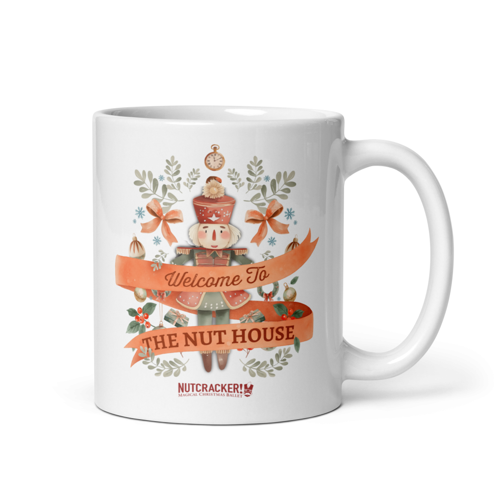 Nutcracker! Magical Christmas Ballet – Nut House Collection – White Mug