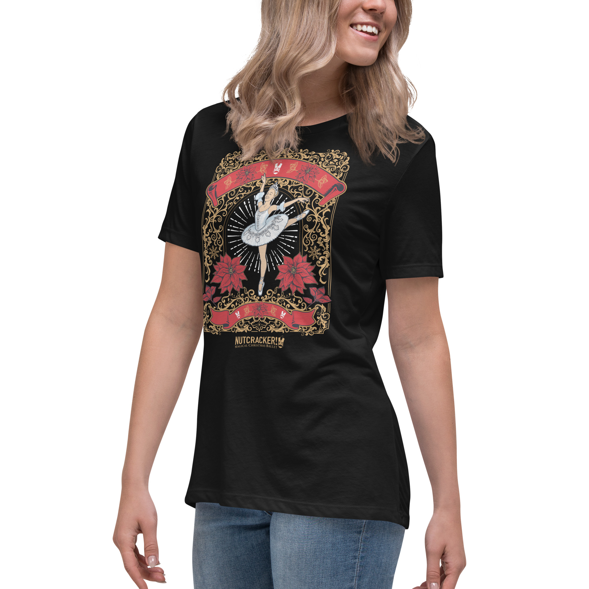 Nutcracker! Magical Christmas Ballet - Art Deco Collection - Women's relaxed T-Shirt - Image 6