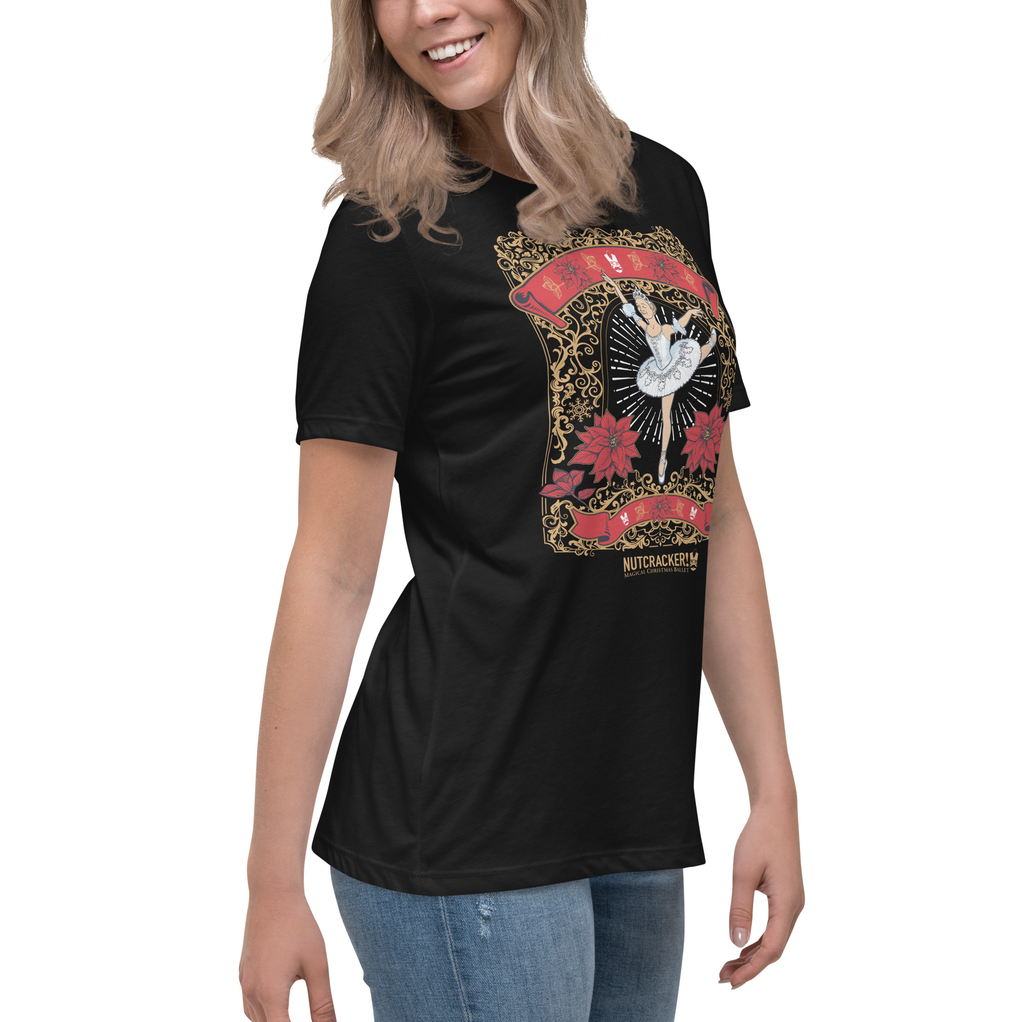 Nutcracker! Magical Christmas Ballet - Art Deco Collection - Women's relaxed T-Shirt - Image 7