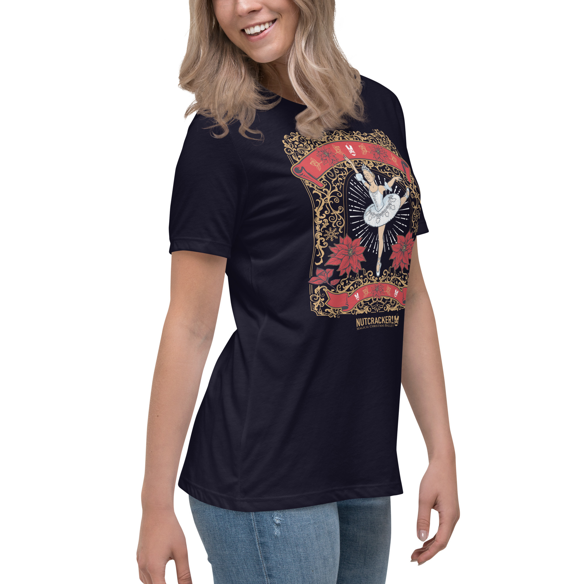 Nutcracker! Magical Christmas Ballet - Art Deco Collection - Women's relaxed T-Shirt - Image 3