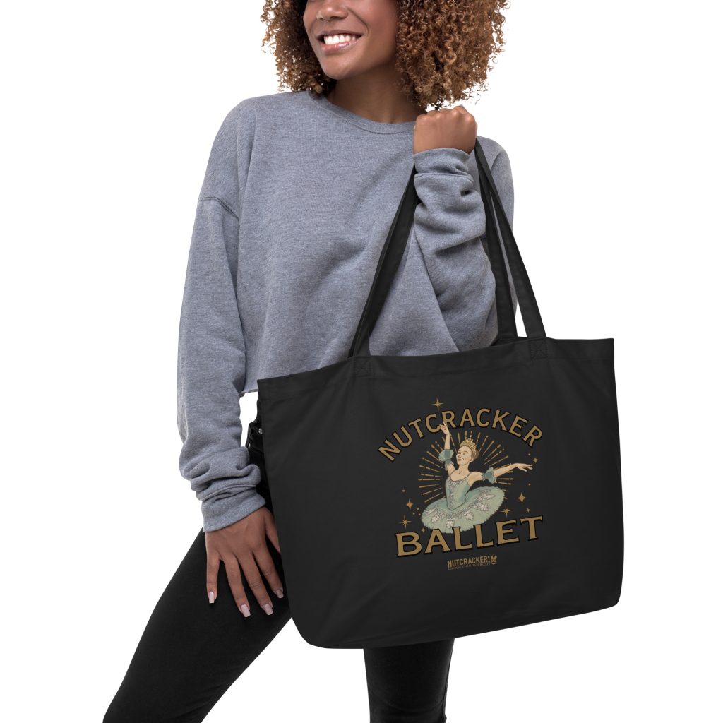 Nutcracker! Magical Christmas Ballet – Art Deco Collection - Large Organic Tote Bag