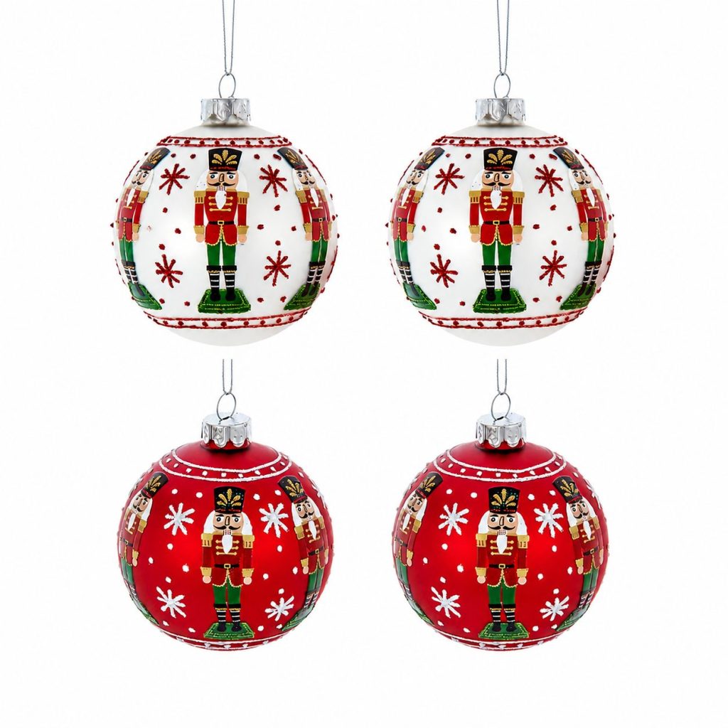 Nutcracker! Magical Christmas Ballet & Kurt Adler Nutcracker Globe Ornaments, 4-Piece box